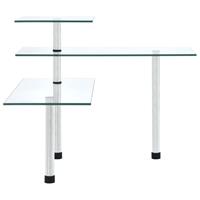 vidaXL Hoekkastje keuken 3-laags gehard glas