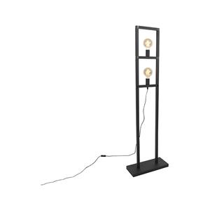 QAZQA Vloerlamp simple_cage - Zwart - Industrieel - L 450mm