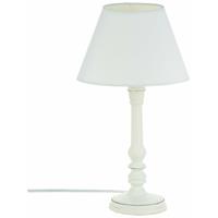 Atmosphera Tafellamp Classico - hout - wit - H36 cm - staande designlamp -
