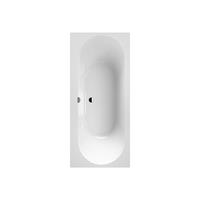 Villeroy & Boch Oberon 2.0 kunststof duobad quaryl rechthoekig 180x80x47cm incl. poten en afvoer-/overloopcombinatie mat wit ubq180obr2dv-rw