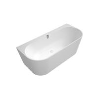 VILLEROY UND BOCH AG Villeroy & Boch Oberon 2.0 Duo Vorwand-Badewanne, Wandmontage, Quaryl, 1800 x 800 mm, UBQ180OBR9CD00V, Farbe: Stone White, Ceramic Plus