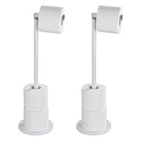 Wenko Stand Toilettenpapierhalter 2 in 1 Weiß, 2er Set-'15406145' - 