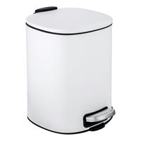 Wenko Treteimer Alassio, Weiß 5 L, Easy-Close Absenkautomtik - Weiß, Einsatz: Schwarz - 
