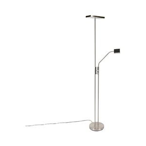 QAZQA Moderne Stehleuchte inkl. LED und Dimmer mit Leselampe - Uplighter Jazzy