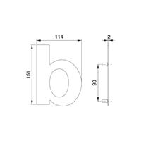 EDI 2511/0000/00 Hausnummer Buchstabe b Edelstahl matt 150 mm Breite 114 mm - 