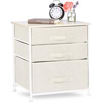 RELAXDAYS Regalsystem, 3 Stoff-Schubladen, universale Schubladenbox, Metall und Holz, HxBxT: 53 x 48 x 40 cm, beige