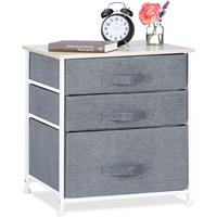 RELAXDAYS Regalsystem, 3 Stoff-Schubladen, HxBxT: 53 x 48 x 40 cm, universale Schubladenbox, Metall und Holz, grau