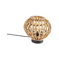 QAZQA Ländliche Tischlampe Bambus 25 cm - Canna
