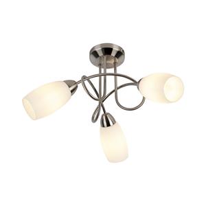 QAZQA Klassische Deckenlampe Stahl 3 Lichter - Fortress