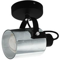 EGLO Wandleuchte /1 E27 SCHWARZ/SW-TRANSP.'BERREGAS' (99052)