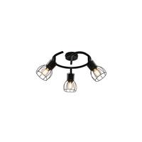QAZQA Moderne Deckenleuchte schwarz 50 cm rund 3-Licht - Botu