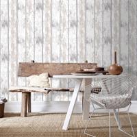 ART FOR THE HOME WOW - Holz Weiß - Vliestapete - 10m x 52cm