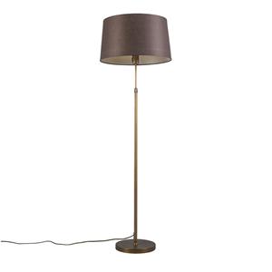 QAZQA Bronze Stehleuchte mit braunem Lampenschirm verstellbar 45 cm - Parte