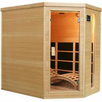 Artsauna Infrarotkabine Esbjerg – Triplex-Heizsystem Infrarotsauna - 2 Personen – LED-Farblicht, digitale Steuerung – Hemlock-Holz | 