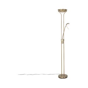 QAZQA Moderne Stehlampe Bronze mit Leselampe inkl. LED dunkel bis warm - Diva