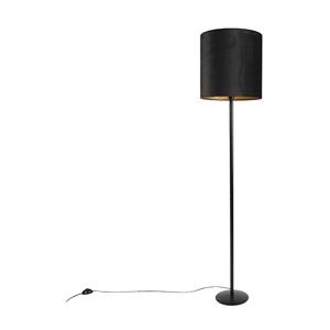 QAZQA Vloerlamp simplo fl - Zwart - Klassiek / Antiek - D 400mm
