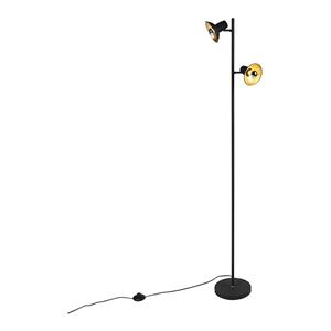 QAZQA Vloerlamp avril - Zwart - Industrieel - D 21cm