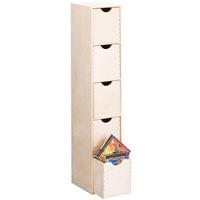 Zeller Behälter für Kleinigkeiten, 5 Schubladen, Holz, 86x21x18 cm - 
