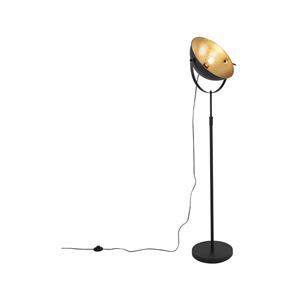QAZQA Stehlampe schwarz mit Gold 35 cm verstellbar - Magnax