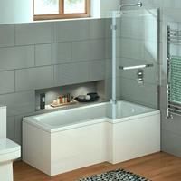 Home Deluxe Badewanne inkl. Duschwand Elara (links) I Wanne, Duschwanne