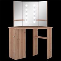 vidaXL Hoekkaptafel met LED 111x54x141,5 cm eikenkleurig