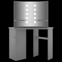 vidaXL Hoekkaptafel met LED 111x54x141,5 cm betongrijs