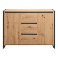 Finori - 002900 DENVER 2 Artisan Eiche Nb. / anthrazit grau Kommode Sideboard Beistellkommode Stauraumkommode-'SW15014'