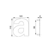 EDI 2510/0000/00 Hausnummer Buchstabe a Edelstahl matt 114 mm Breite 101 mm