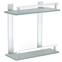 MSV Bad Regal 'Tabarca' Eckregal Duschregal aus Aluminium und Glas - kleben und bohren - 