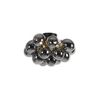 QAZQA Design Deckenleuchte schwarz mit Rauchglas 4 Lampen - Uvas