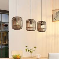 Lindby Canyana hanglamp, 3-lamps, natuur