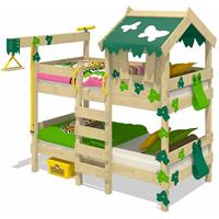NO_BRAND WICKEY Kinderbett Etagenbett CrAzY Ivy mit grün/apfelgrüne Rutsche Hochbett, 90 x 200 cm Hausbett