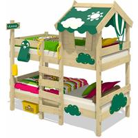 NO_BRAND WICKEY Kinderbett Etagenbett CrAzY Daisy mit grüne Rutsche Hochbett, 90 x 200 cm Hausbett