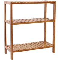 SONGMICS Bamboe plank met 3 niveaus, Natuurlijke kleuren