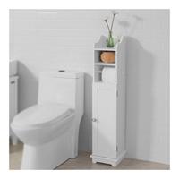 SOBUY Freistehend weiß Toilettenrollenhalter Toilettenpapieraufbewahrung,FRG177-W