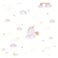 A.S. CREATION A.s.creations - Wolken-Tapete Tapete mit Wolken Tapete Kinderzimmer Bunt Violett Lila Weiß Papiertapete Bunt Violett Lila Weiß 361581 36158-1 10,05 x