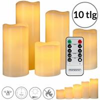 Monzana LED echte waskaarsen set van 10 incl. afstandsbediening