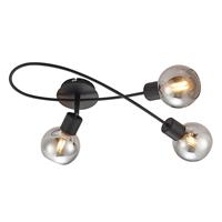 Lindby LED plafondlamp Elaina 3-lamps lang smoke