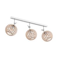 Euluna Plafondlamp Paz houtlamellen-bolkap, 3-lamps