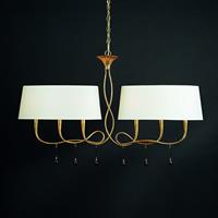 Mantra Hanglamp Paola 6-lamps in goud en crème