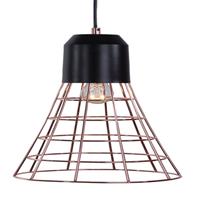 Groenovatie Metalen Hanglamp Cage, E27 Fitting, Koper / Zwart, Ã45x42cm