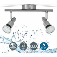 B.K.LICHT LED Badlampe IP44 Deckenstrahler Badezimmer GU10 2er Spot Decke Leuchte Lampe 5W