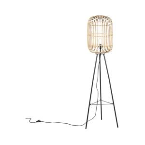 Qazqa Smart Landelijke Vloerlamp Rotan Incl. Wifi A60 - Manila