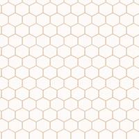ART FOR THE HOME WOW - Vliestapete - Hexagon Natural - Weiß/Gold - 1005x52 cm