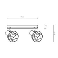 Envostar Envolight Fence plafondlamp metaal/hout, 2-lamps