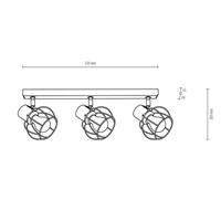 Envolight Fence plafondlamp, metaal/hout, 3-lamps