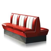 Bel Air Dinerbank Double Booth HW-150DB Rood
