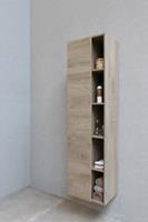 Bewonen hoge kast 1 deur met 5 open schappen - Raw oak - 169x45,5x35cm