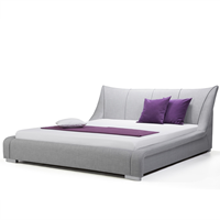 Beliani Waterbed stof grijs 180 x 200 cm NANTES