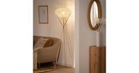 Rotan Unieke  rieten vloerlamp - woonkamer - staande lamp hout bamboe
